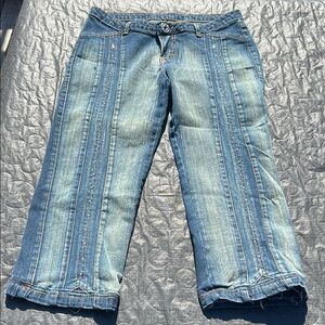 Mix Design Crop Jeans with Stud Embellishments - Vintage - Stretch